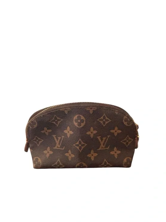 LV designs (graphic) Monogram Canvas Pouch - Dark Brown & Light Brown - Picture 1 of 9